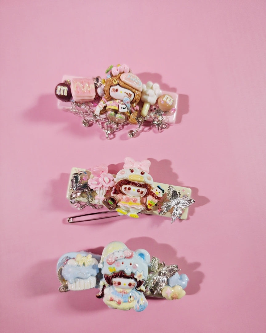 Kawaii Cream Gel Hair Clips - Cute Cartoon Barrettes for Hair & Bangs
