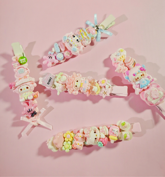Kawaii Cream Gel Hair Clips - Cute Cartoon Barrettes for Hair & Bangs