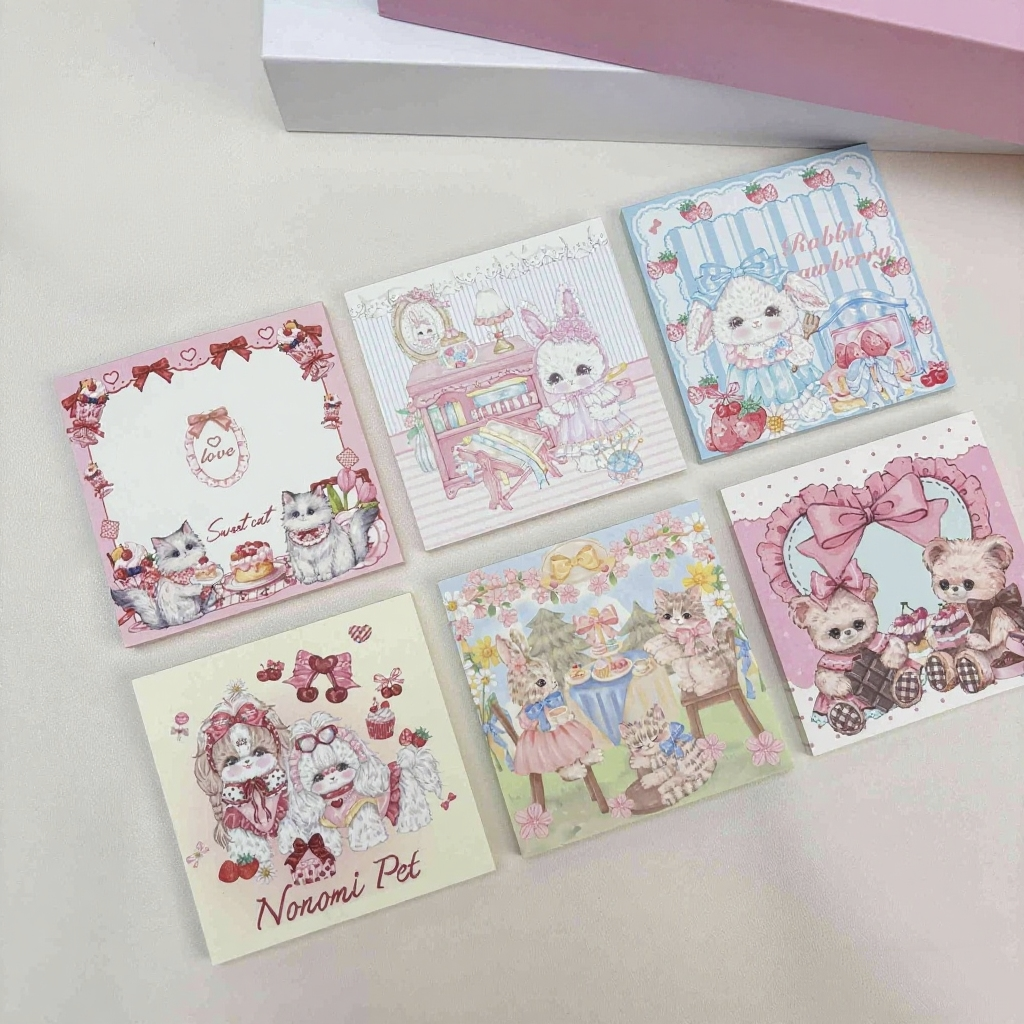 Adorable Animal Notes pad - Cute Memo Pads for Journals, Office & Gifts a7(50 Sheets)